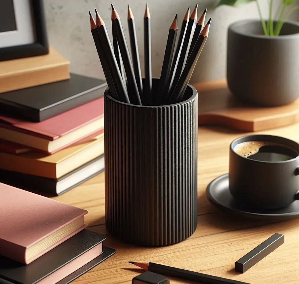 Modern Ribbed Pencil Holder