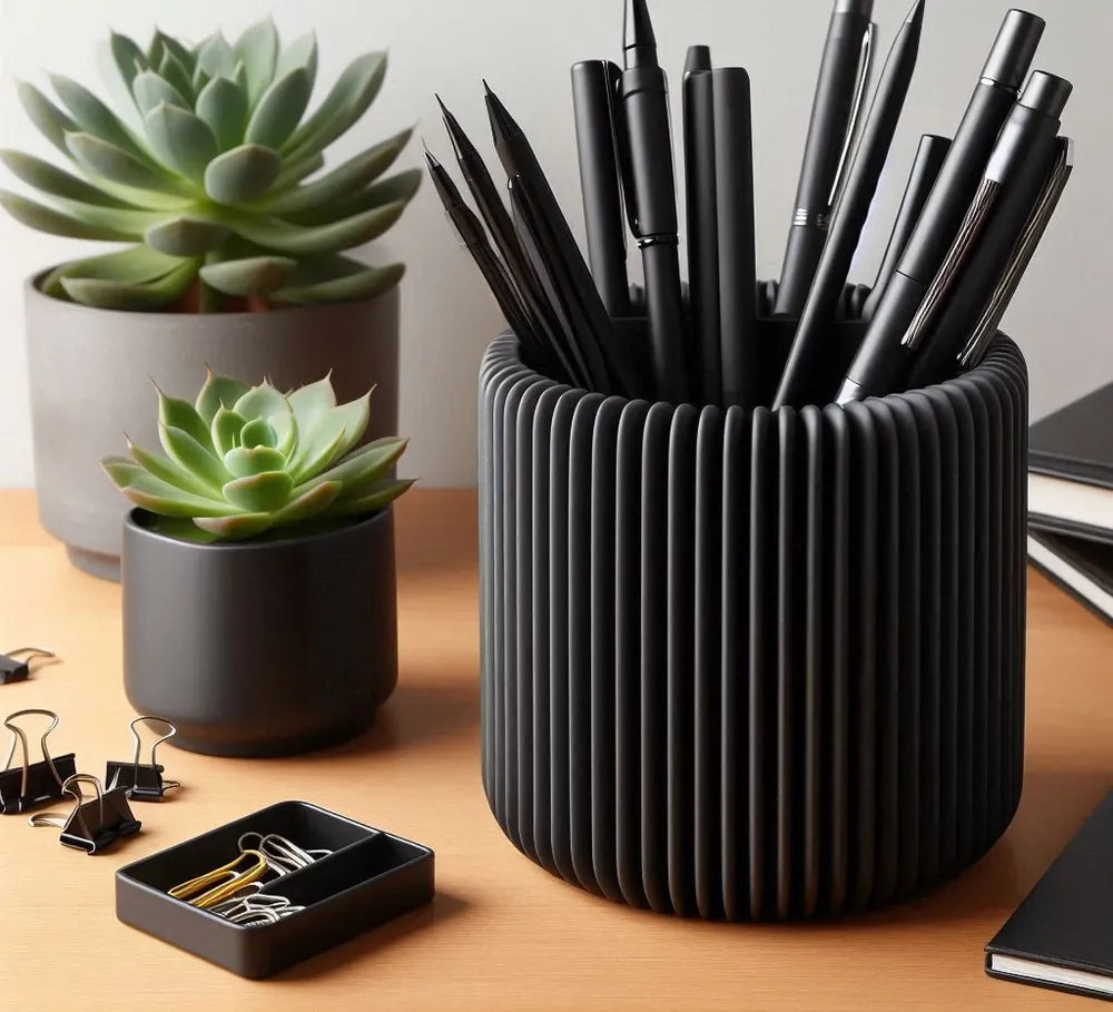 Modern Design Ribbed Pencil Holder