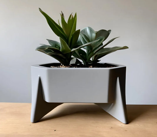 Hexagonal Design Mid Century Planter