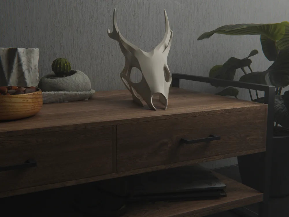 Haunting Minimalist Swendigo Skull Statue