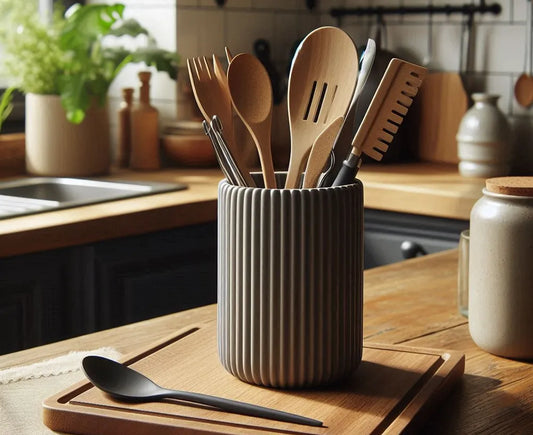 Ribbed Kitchen Utensil Holder