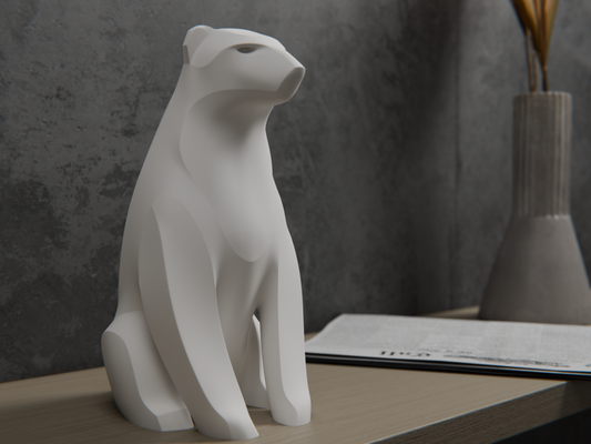 Elegant Minimalist Polar Bear Statue