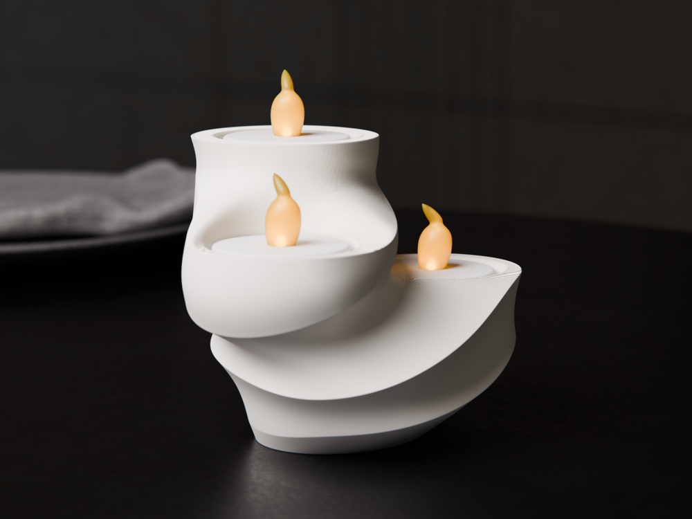 Swirl tealight holder