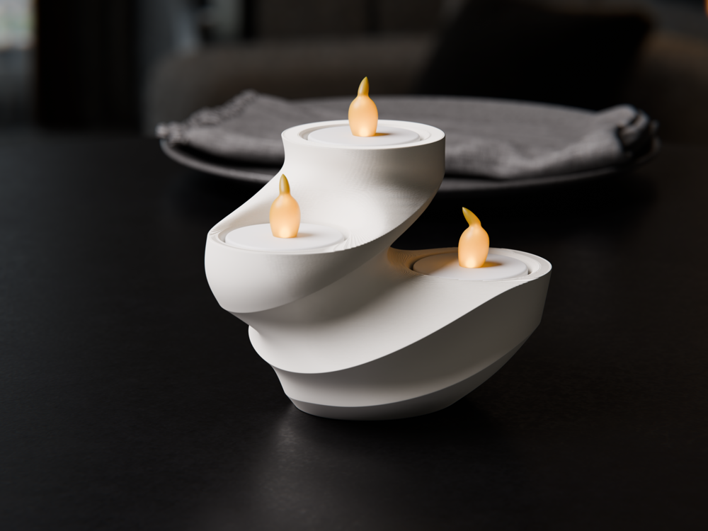 Swirl tealight holder