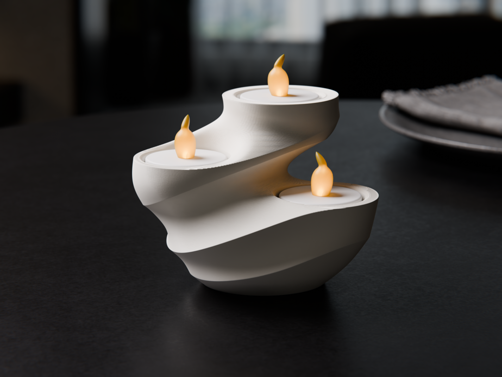 Swirl tealight holder